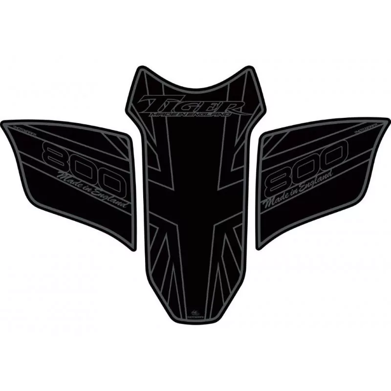 Motografix Triumph Tiger 800 Black Grey 3D Gel Tank Pad Protector TT018KJ