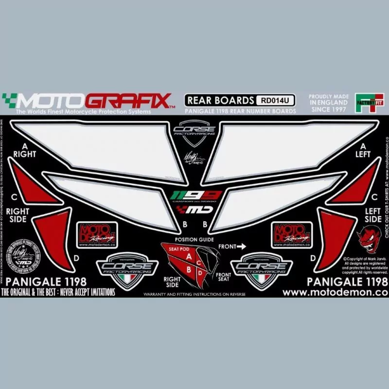 Motografix Steinschlagschutz hinten Ducati 899 / 1199 Panigale RD014U