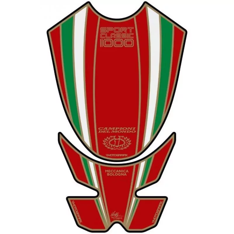 Ducati Sport Classic 1000 Motografix 3D Gel Tank Pad Protector TDSCITR