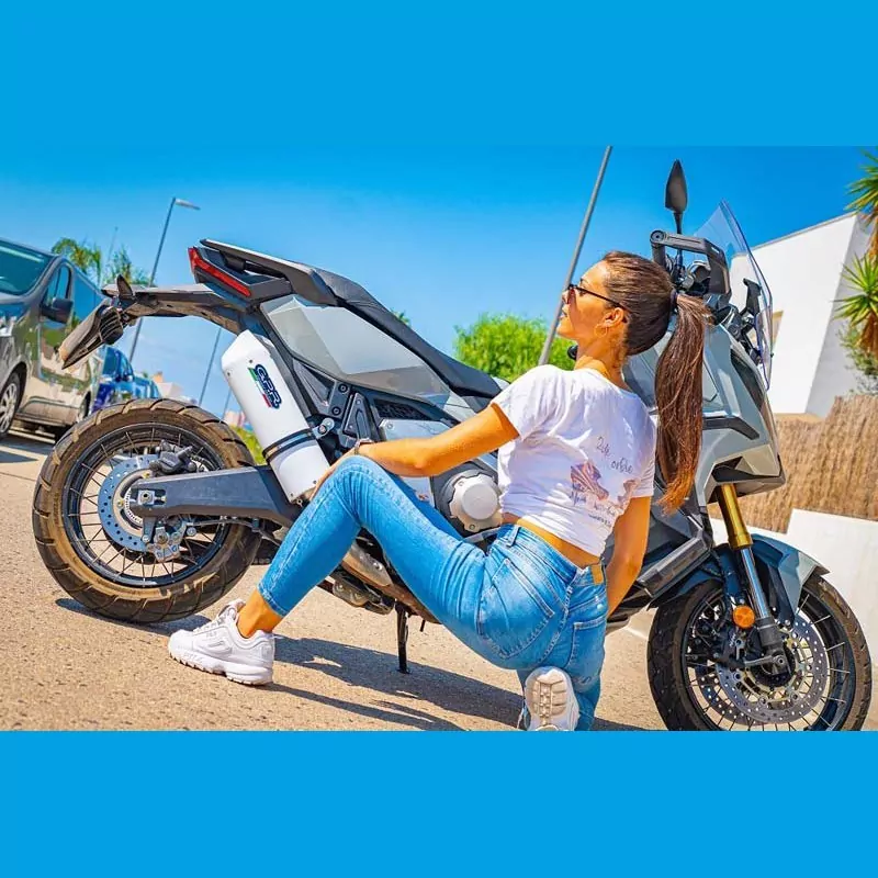 Honda X-Adv 750 2021-2023, Albus Evo4, Homologated legal slip-on exhaust including removable db killer and link pipe