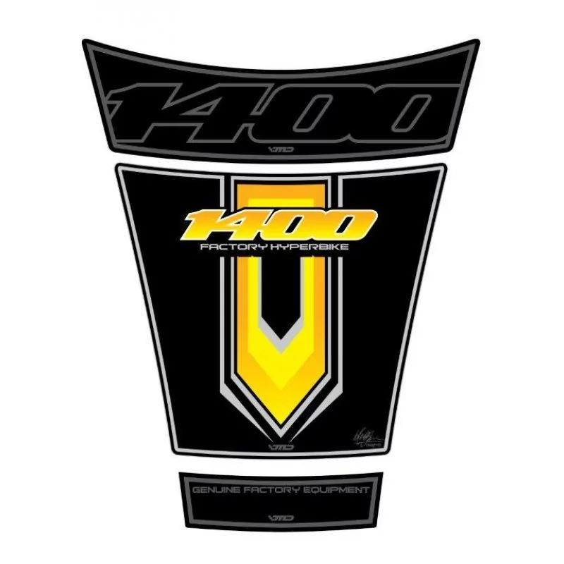 Motografix Suzuki GSX 1400 Black Yellow 3D Gel Tank Pad Protector TS022KY