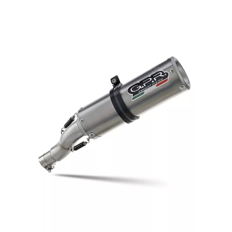 Moto Guzzi V85 TT 2021-2024, M3 Titanium Natural, Homologated legal slip-on exhaust including removable db killer and link pipe