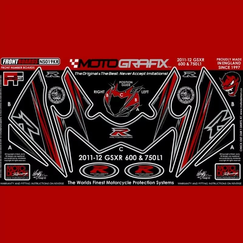 Motografix Steinschlagschutz vorn Suzuki GSX-R 600 / 750 2011- NS019KR