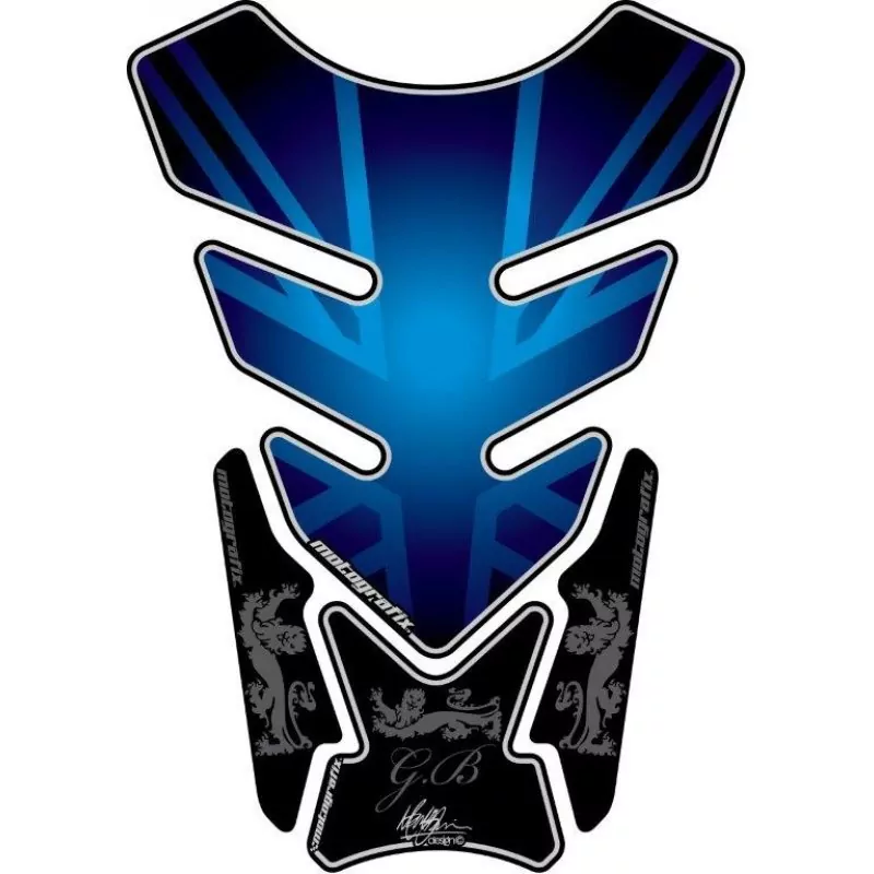 Motografix Great Britain - Union Jack Blue 3D Gel Tank Pad Protector ST087B