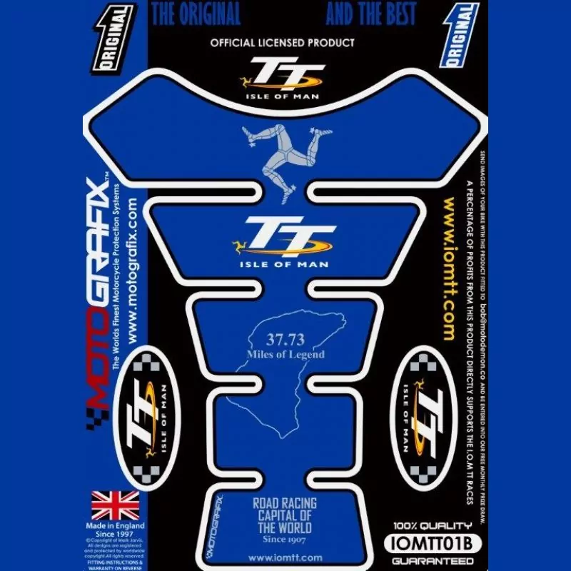 Motografix Isle Of Man TT Races Official Licensed 3D Gel Tank Pad Protector IOMTT01B
