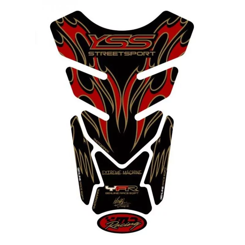 Motografix Yamaha Streetsport Black / Red 3D Gel Tank Pad Protector TY013KR