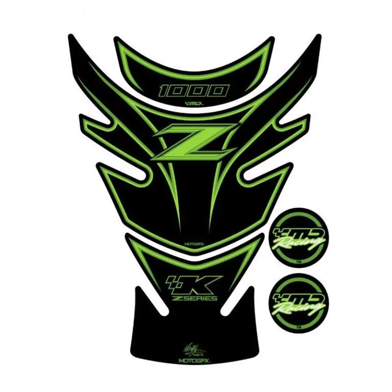 Motografix Kawasaki Z 1000 Green 3D Gel Tank Pad Protector TK014G