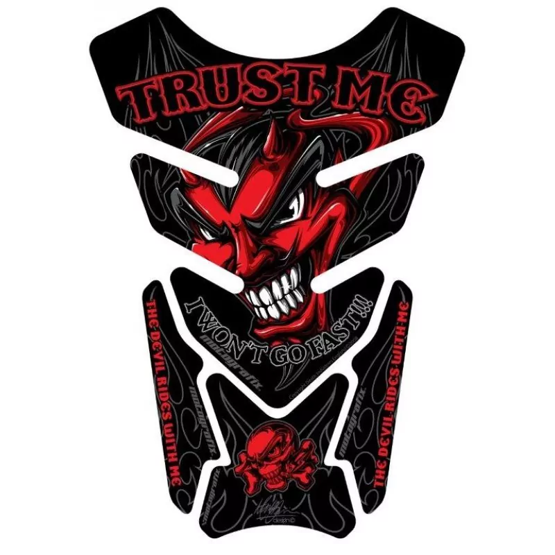 Motografix Trust Me I Wont Go Fast Diablo Black 3D Gel Tank Pad Protector ST082