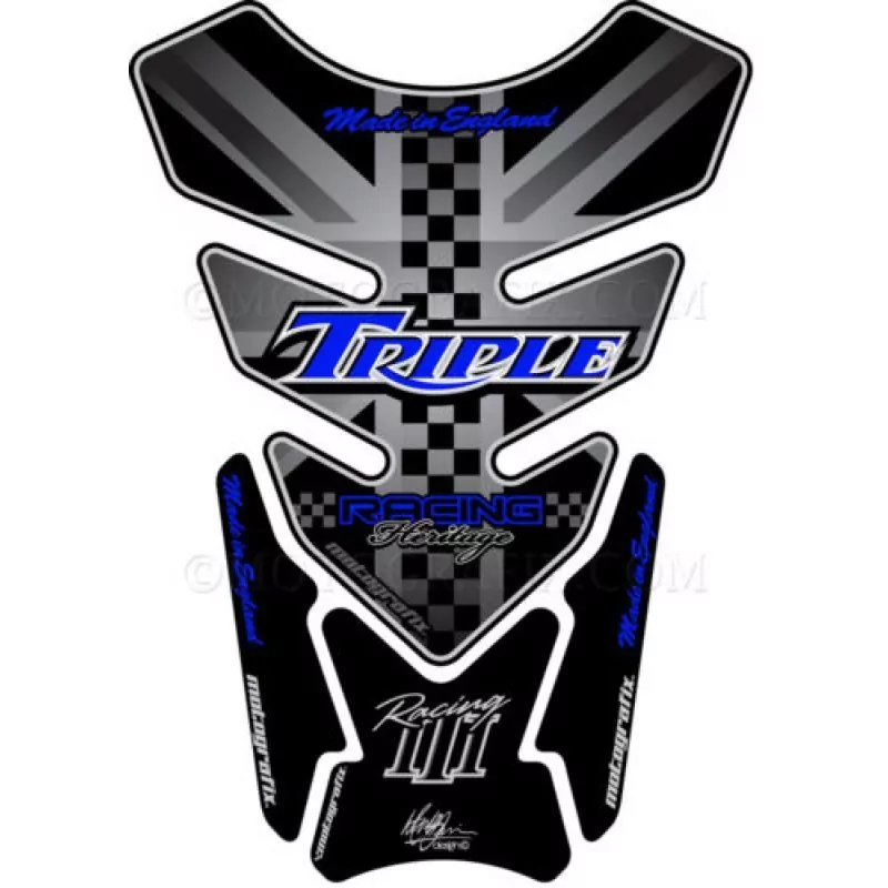 Motografix Triumph Triple Racing 3D Gel Tank Pad Protector TT013KB