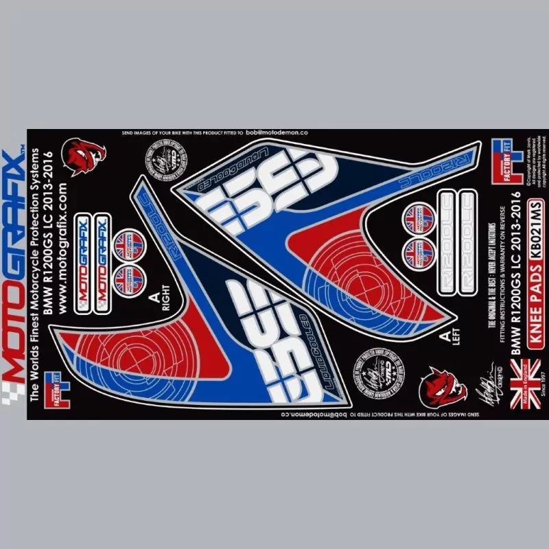 Motografix Tankschutz Knie Pads BMW R1200 GS 2013-2016 KB021MS