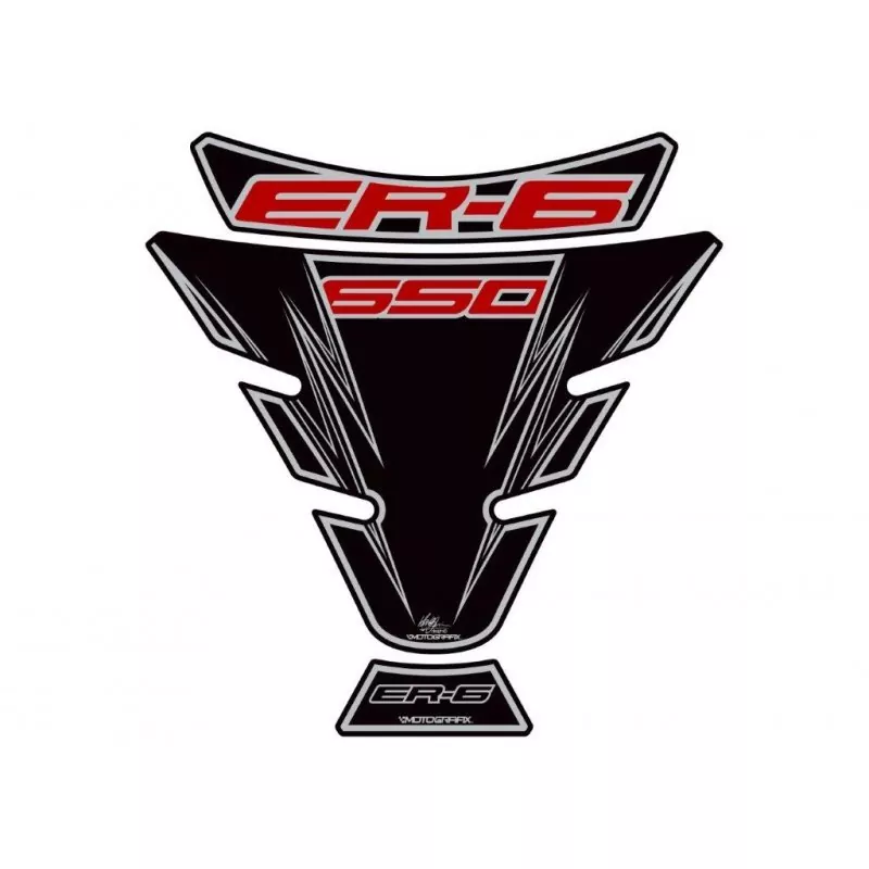 Motografix Kawasaki ER-6 650 Schwarz 3D Gel Tank Pad Protector TK017K