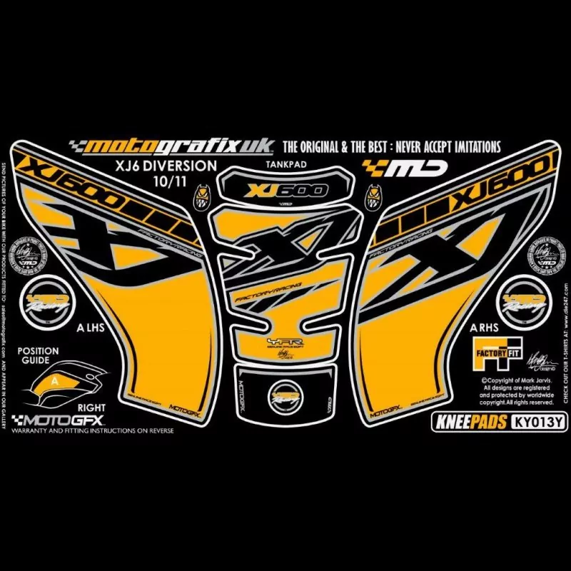 Motografix Tankschutz Knie Pads YAMAHA XJ6 DIVERSION 2010- KY013Y