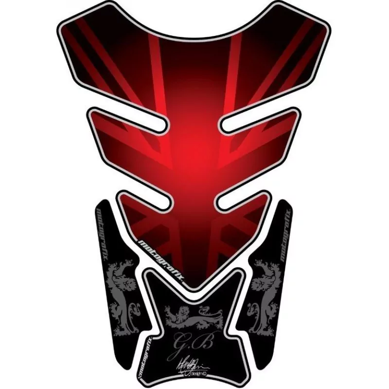Motografix Great Britain - Union Jack Red 3D Gel Tank Pad Protector ST087R