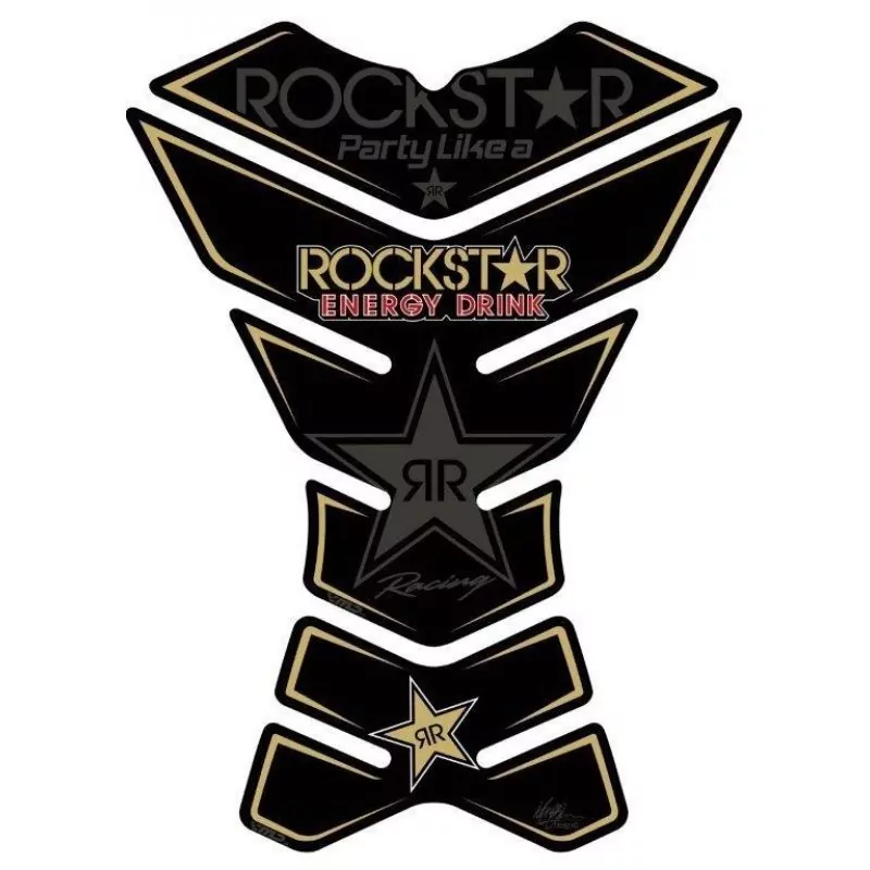 Motografix Rockstar Energy Drink Official Black 3D Gel Tank Pad Protector RKSTR02