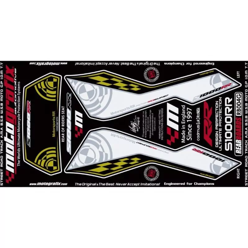 Motografix Steinschlagschutz hinten BMW S 1000 RR 2009-2011 RB004G
