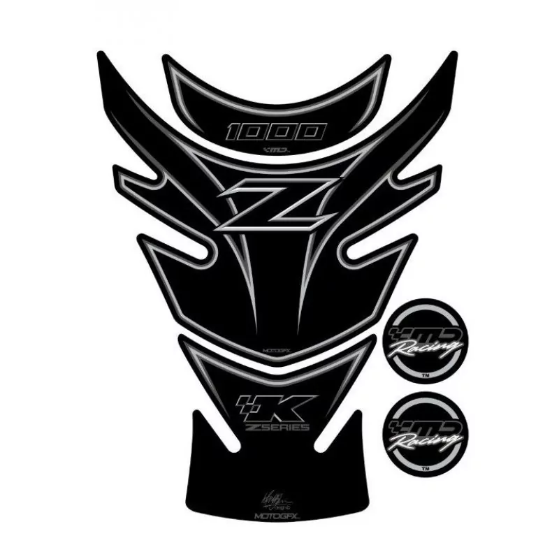 Motografix Kawasaki Z 1000 Black 3D Gel Tank Pad Protector TK014K