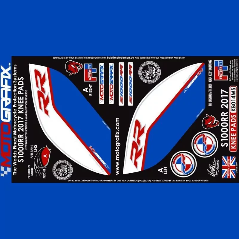 Motografix Tankschutz Knie Pads BMW S 1000 RR 2017-2018 KB014MS