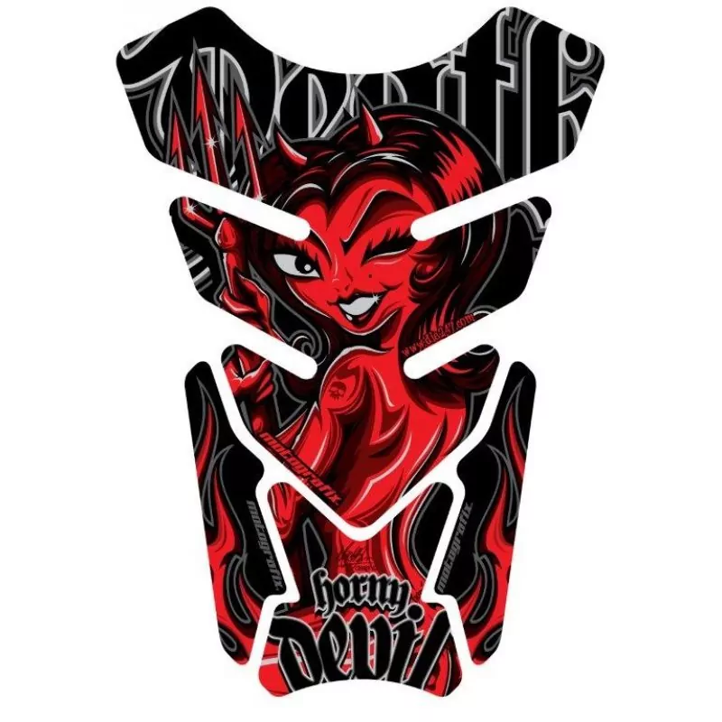 Motografix Horny Devil Black / Red 3D Gel Tank Pad Protector ST074KR
