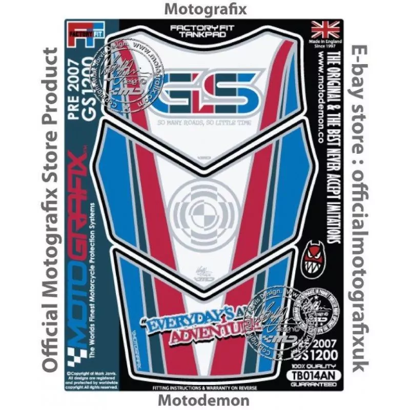 BMW R 1200 GS Motografix 3D Gel Tank Pad Protector TB014AN