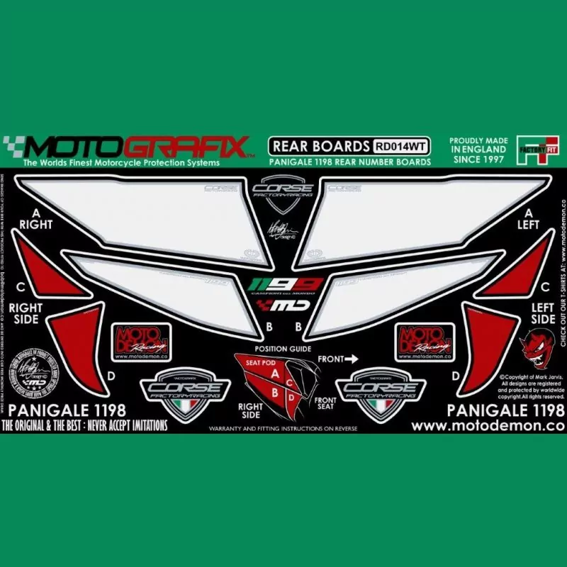 Motografix Steinschlagschutz hinten Ducati 899 / 1199 Panigale RD014WT