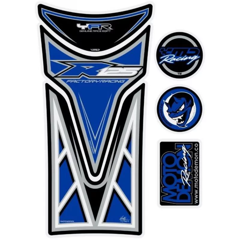 Motografix Yamaha YZF R 125 Blue 3D Gel Tank Pad Protector TY017B
