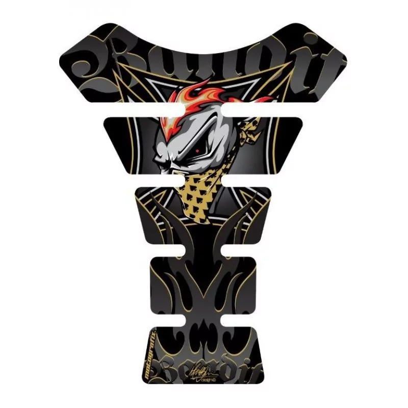 Motografix Bandit Black / Gold 3D Gel Tank Pad Protector ST057K