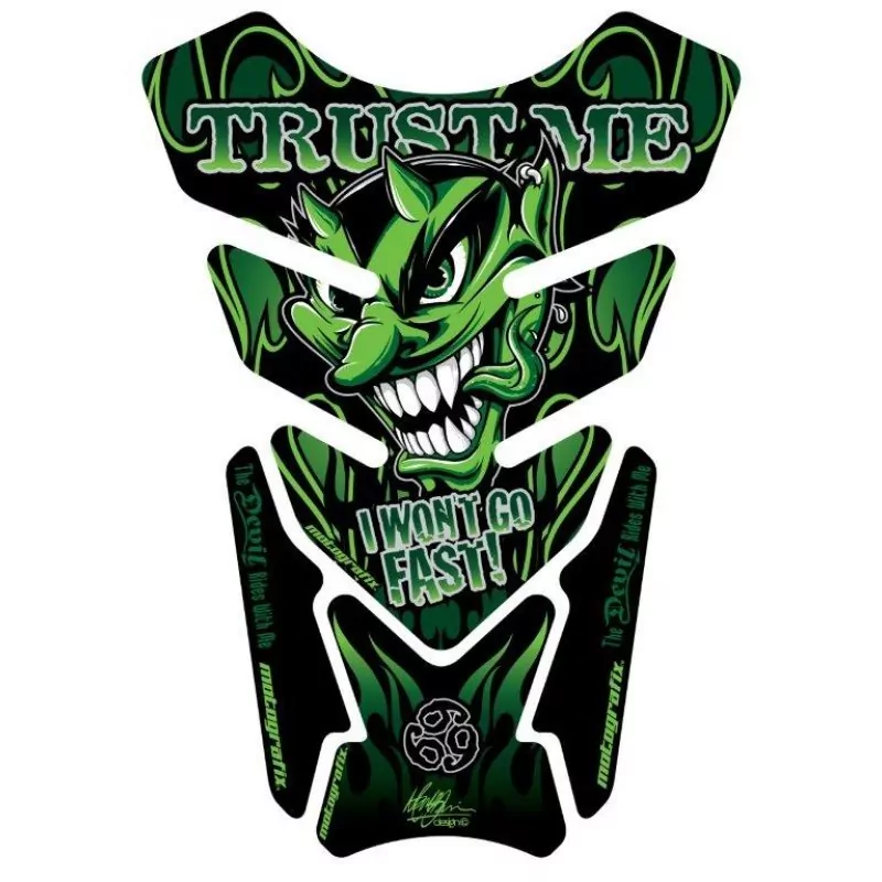 Motografix Trust Me I Wont Go Fast Green 3D Gel Tank Pad Protector ST079G