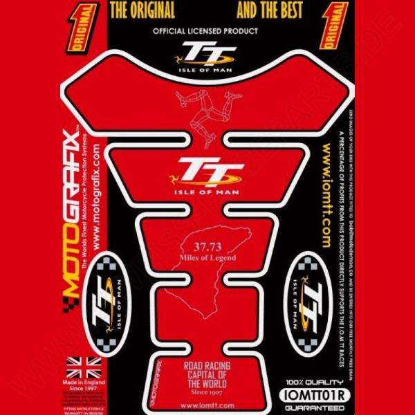 Motografix Isle Of Man TT Races Official Licensed 3D Gel Tank Pad Protector IOMTT01R
