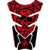 Motografix Hawaiian Aloha Skull Design Red 3D Gel Tankpad Protector Motografix Hawaiian Aloha Skull Design Red 3D Gel Tankpad Protector