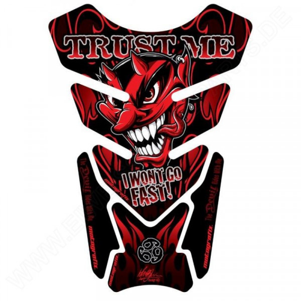 Motografix Trust Me I Wont Go Fast Red / Black 3D Gel Tank Pad Protector ST079R