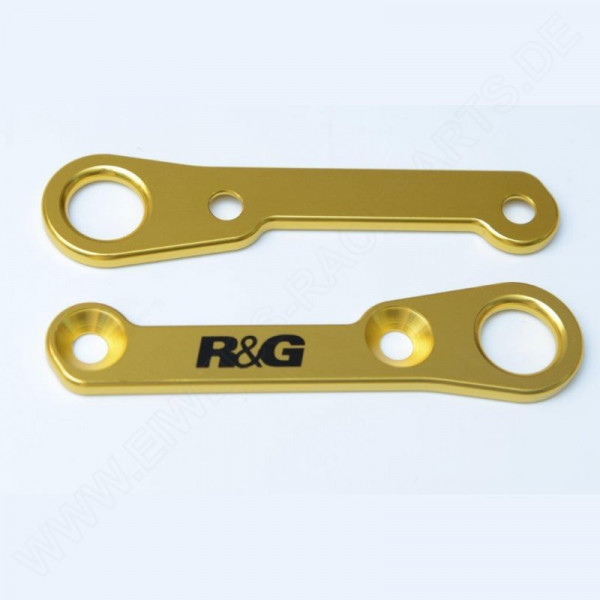 R&G Racing Tie-Down Hooks Pair "Gold" Yamaha YZF-R25 / YZF-R3 2014-