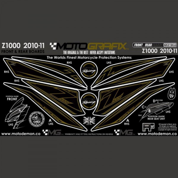 Motografix Stone Chip Protection Kit Kawasaki Z 1000 2010-2013 NK019KA