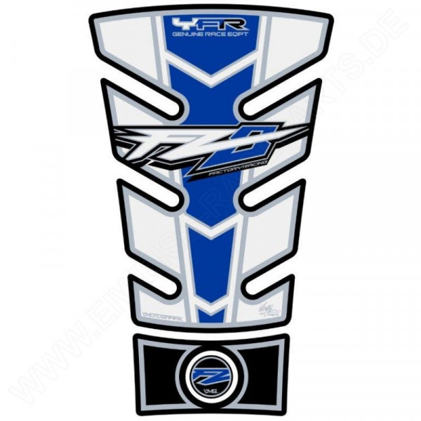 Motografix Yamaha FZ 8 Blue / White 3D Gel Tank Pad Protector TY018BW