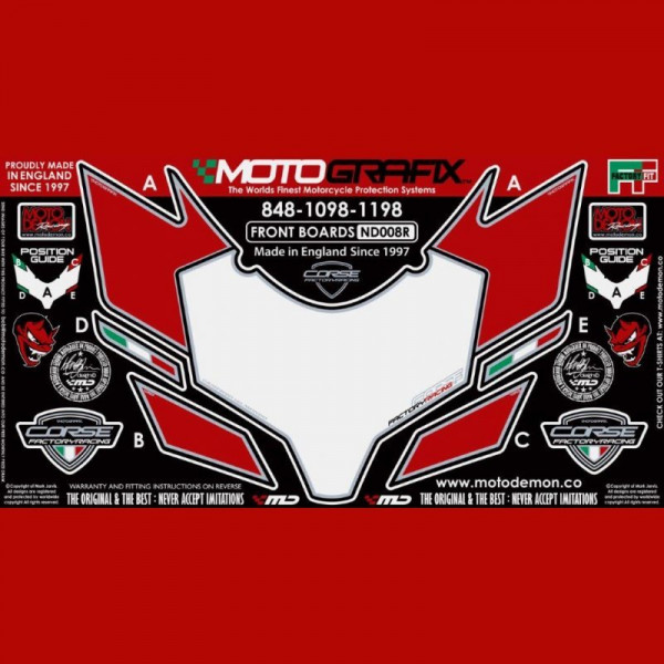 Motografix Stone Chip Protection front Ducati 848 / 1098 / 1198 ND008R