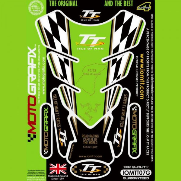 Motografix Isle Of Man TT Races Official Licensed 3D Gel Tank Pad Protector IOMTT07G