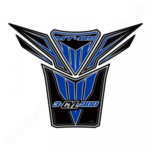 Motografix Yamaha MT-09 Black / Blue 3D Gel Tank Pad Protector TY022KBS