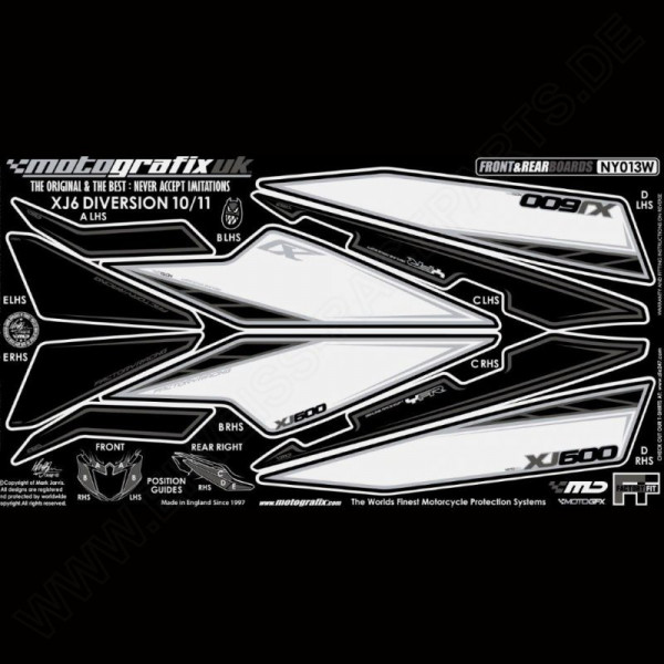 Motografix Stone Chip Protection Kit Yamaha XJ6 DIVERSION 2010-2011 NY013W
