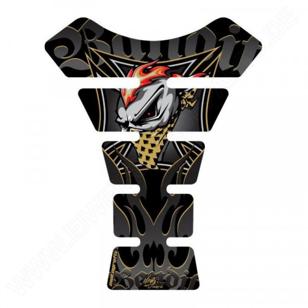 Motografix Bandit Black / Gold 3D Gel Tank Pad Protector ST057K
