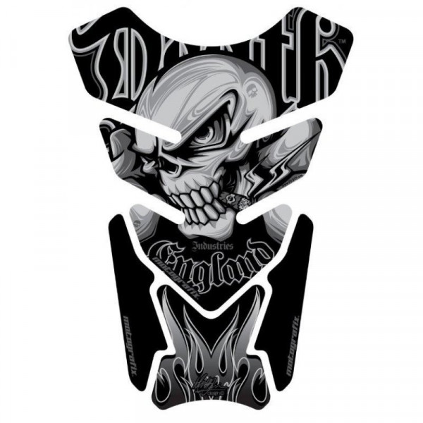 Motografix Death Skull Silver / Black 3D Gel Tankpad Protector ST075KS