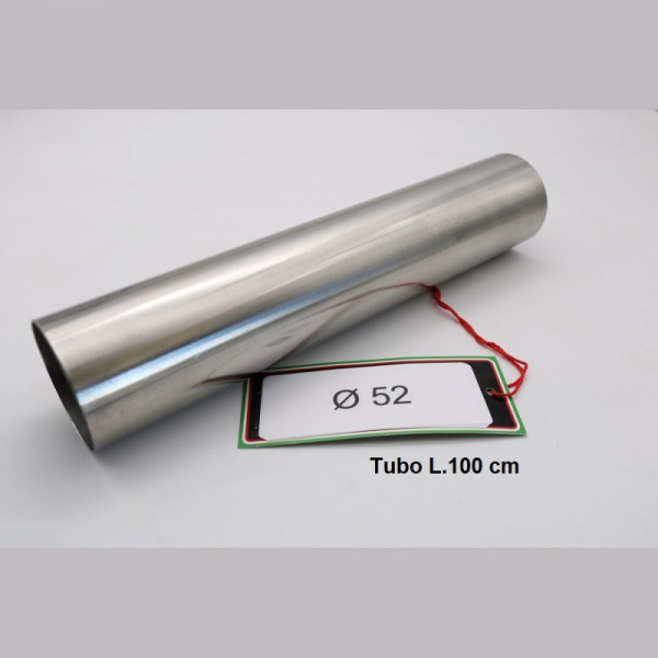 GPR Exhaust System Tuning Accessorio - TUBO INOX D. 52mm X 1mm L.1000mm Inox tube Aisi 304 Tig L.10