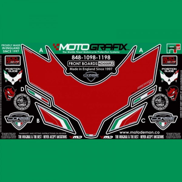 Motografix Stone Chip Protection front Ducati 848 / 1098 / 1198 ND008R2