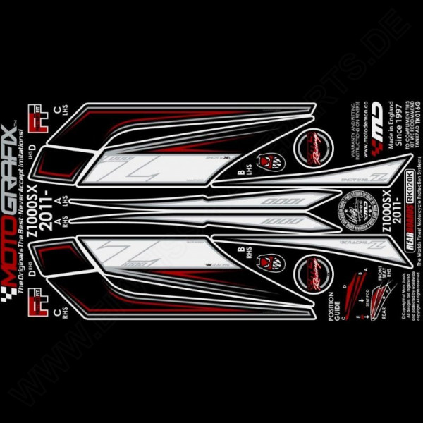 Motografix Stone Chip Protection tail Kawasaki Z 1000 SX 2011-2013 RK020K