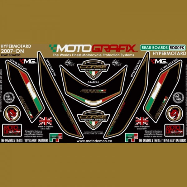 Motografix Stone Chip Protection tail Ducati Hypermotard 1100 2007- RD009K
