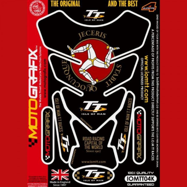 Motografix Isle Of Man TT Races Official Licensed 3D Gel Tank Pad Protector IOMTT04K