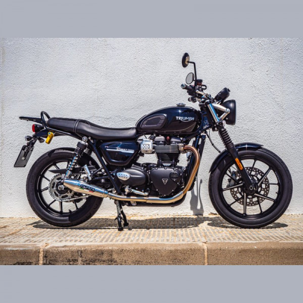 Triumph Street Twin 900 2015-2019, Vintacone, Dual Homologated legal slip-on exhaust including remov