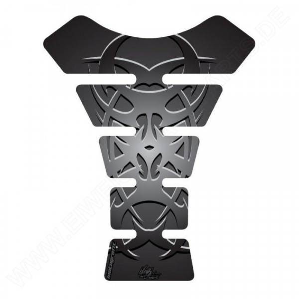 Motografix Celtic Tribal Tattoo Silver / Black 3D Gel Tank Pad Protector ST058KS