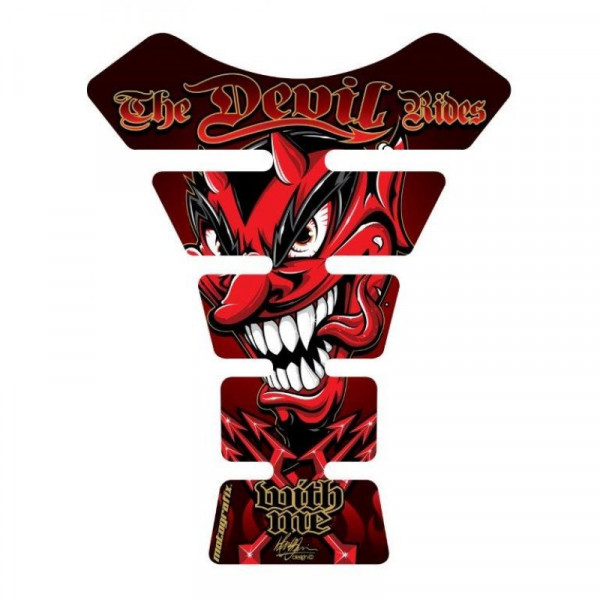 Motografix The Devil Rides With Me Red 3D Gel Tank Pad Protector ST056R
