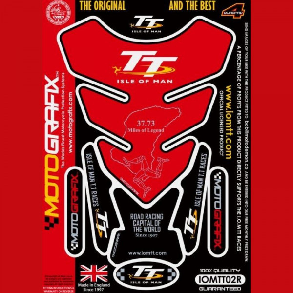 Motografix Isle Of Man TT Races Official Licensed 3D Gel Tank Pad Protector IOMTT02R
