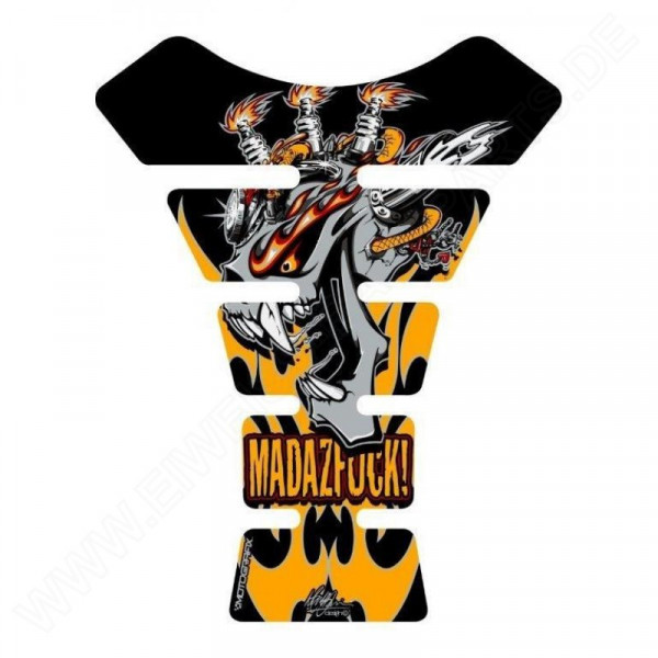 Motografix Mad Az F**K Gashead Yellow / Black 3D Gel Tank Pad Protector ST020Y