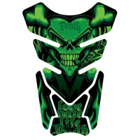 Motografix Smoking Sacred Heart Skull Green 3D Gel Tankpad Protector ST077G Motografix Smoking Sacred Heart Skull Green 3D Gel Tankpad Protector ST077G